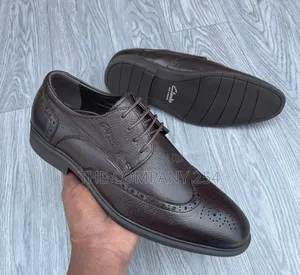 Quality Rubber Sole Leather Laced Official Oxford Plain Leather Shoe