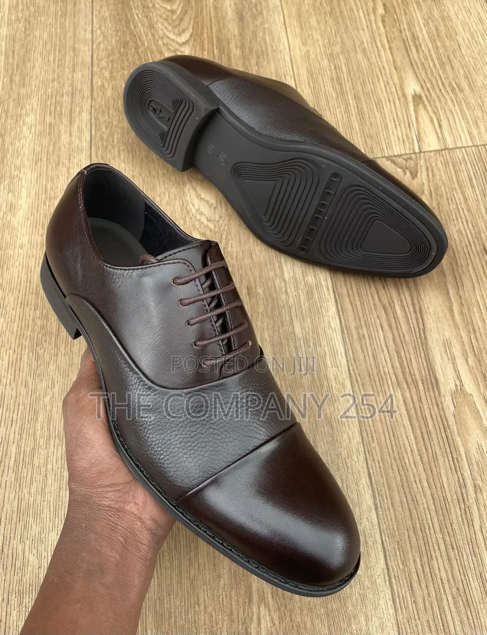 Quality Rubber Sole Leather Laced Official Oxford Plain Leather Shoe