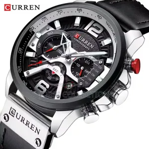 Curren Chronograph Leather Strap Watch