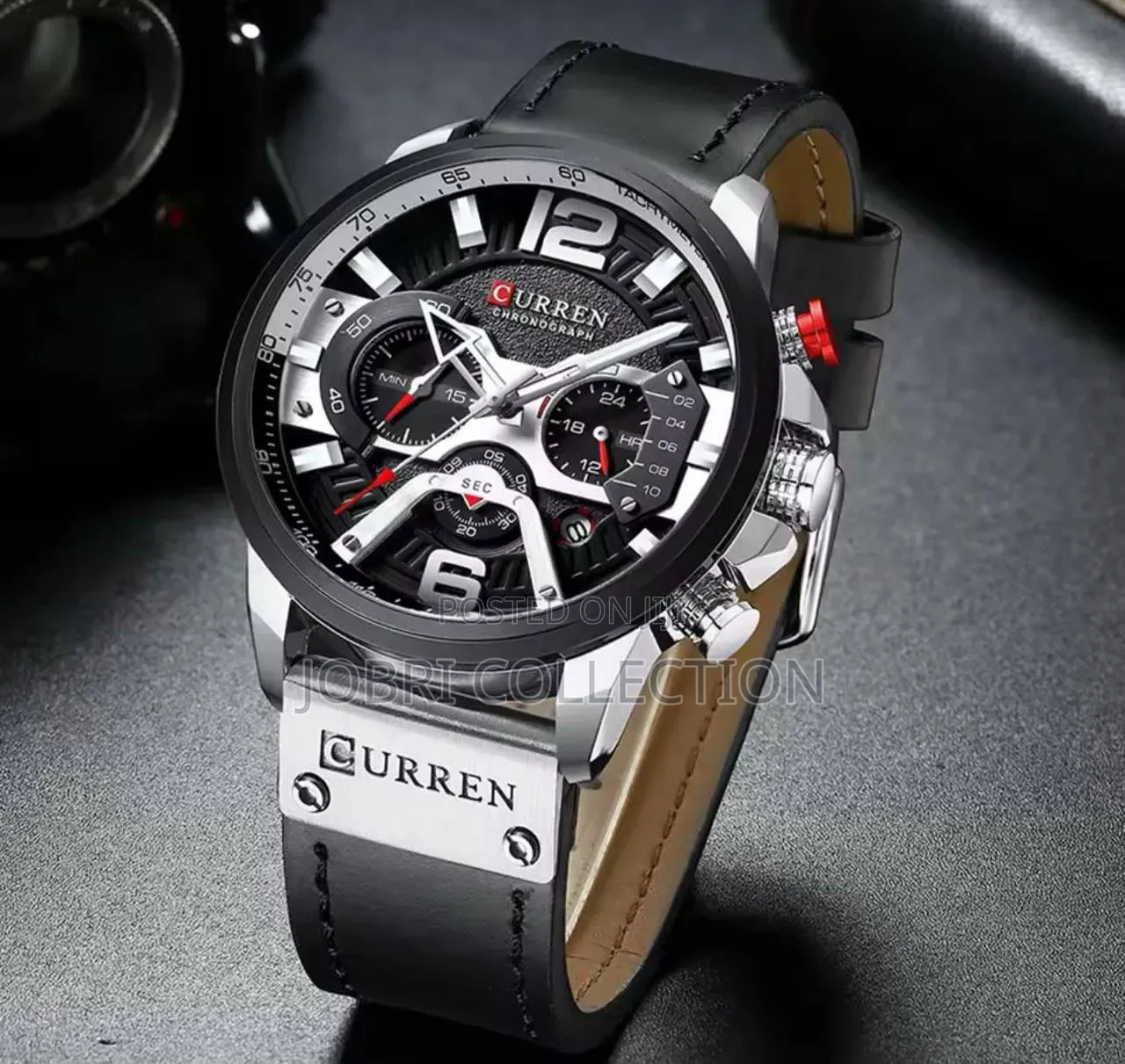 Curren Chronograph Leather Strap Watch