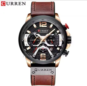 Curren Chronograph Leather Strap Watch