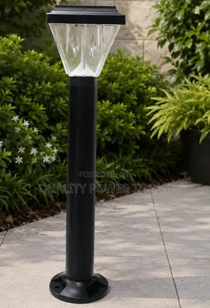 Black Solar-Powered Garden Lamp Light Led Bollard Light