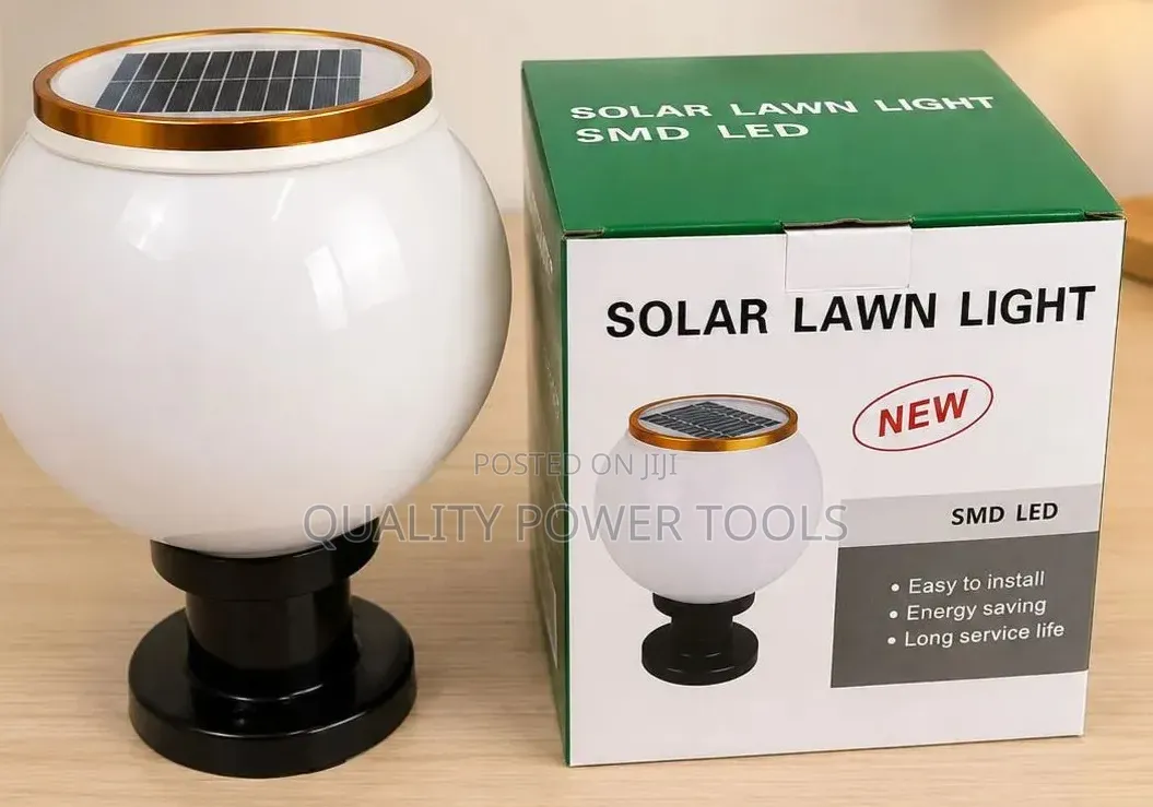 Solar Garden Lamp Led Ball Lawn Light Featuring a White Globe Lamp
