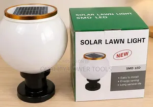 Solar Garden Lamp Led Ball Lawn Light Featuring a White Globe Lamp