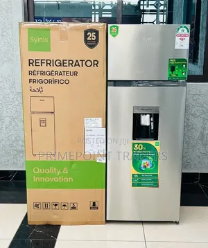 Syinix Double Door Refrigerator 210 Litres Capacity With Fridge Guard