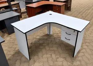 White and Black Trim Office Desk