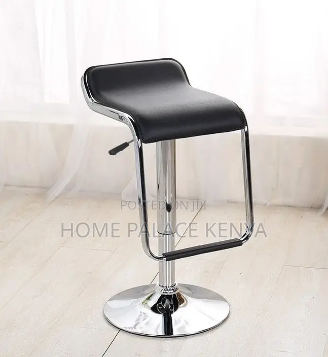 Bar Stool: Luxe Low Back Leather Bar Stool