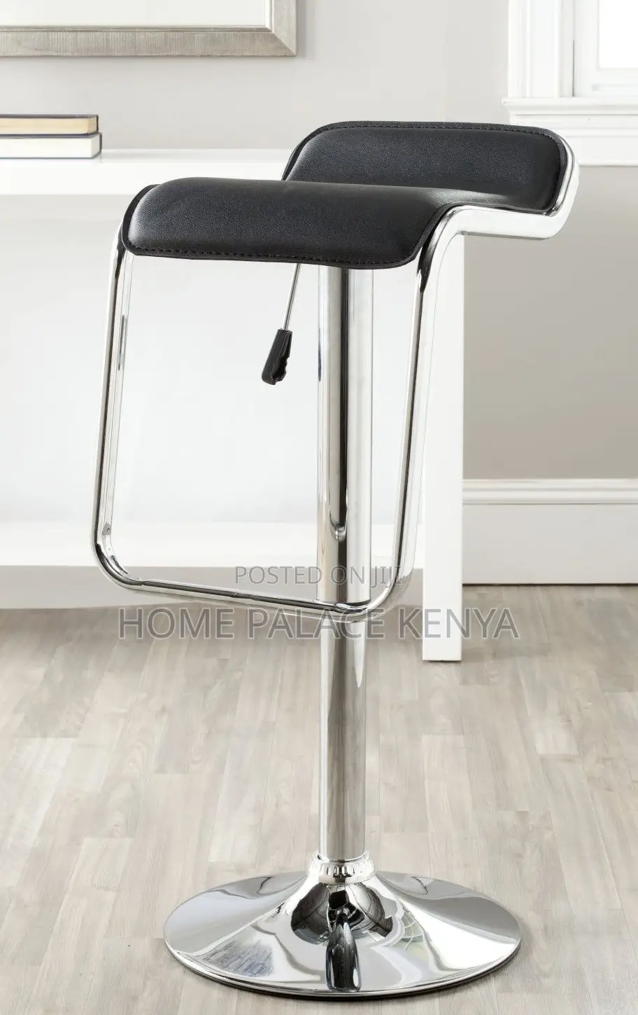 Bar Stool: Luxe Low Back Leather Bar Stool