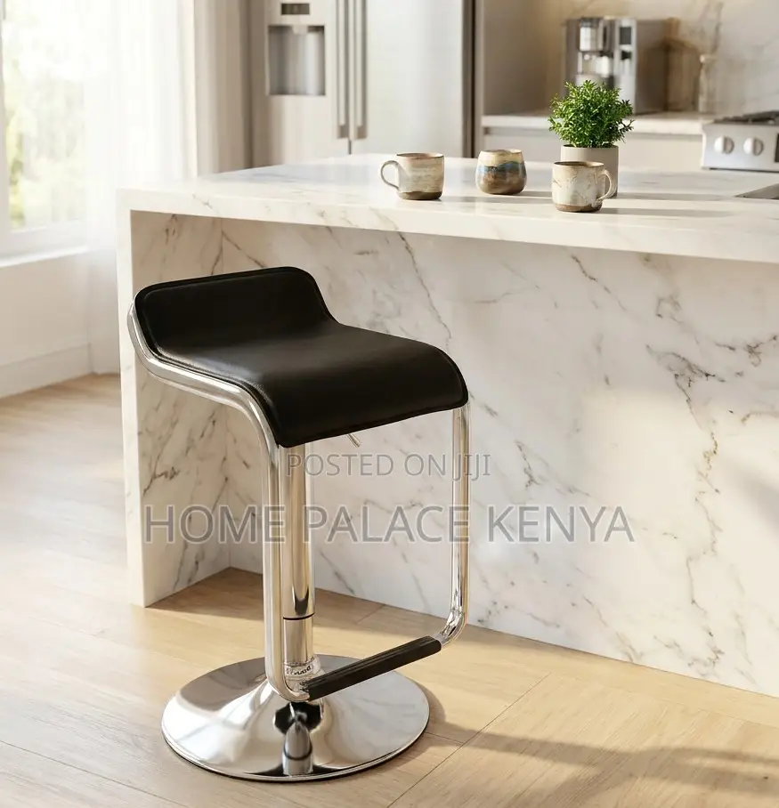 Bar Stool: Luxe Low Back Leather Bar Stool