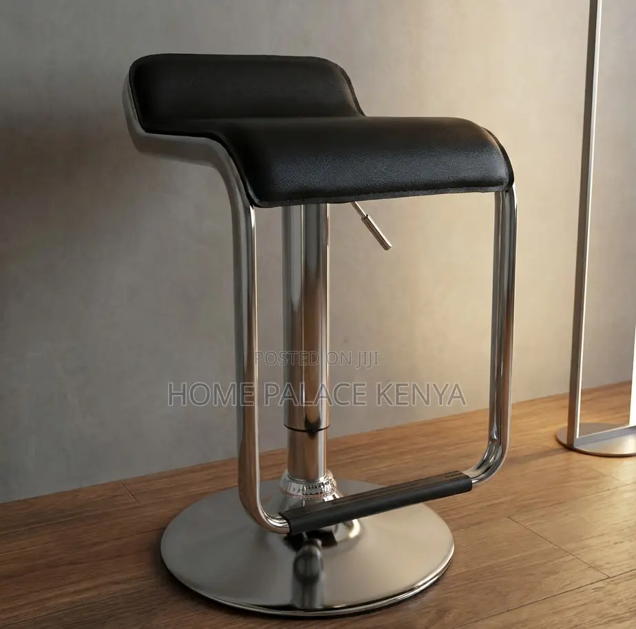 Bar Stool: Luxe Low Back Leather Bar Stool