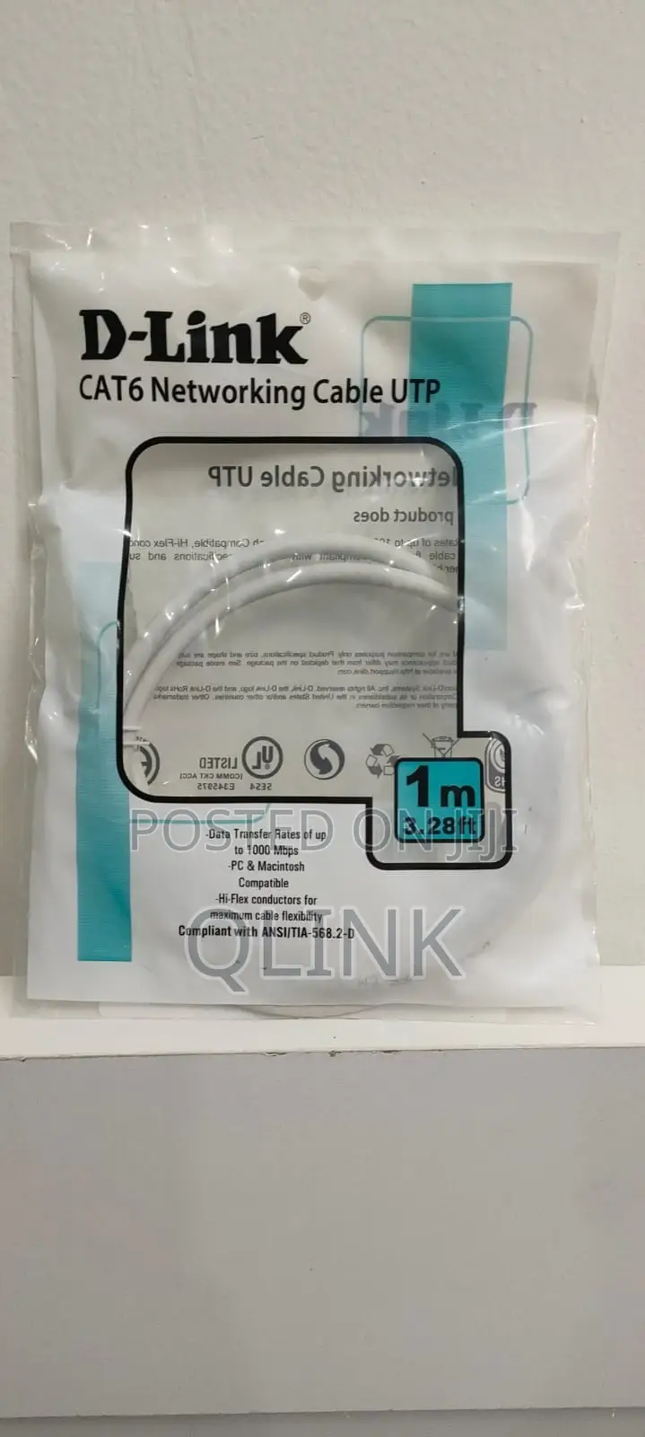 D-Link Cat6 Utp Patch Cord 1m Grey