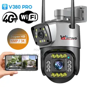 Wistino Dual-Lens 6mp Outdoor 4g/Wifi Pan-Tilt-Zoom Security Camera
