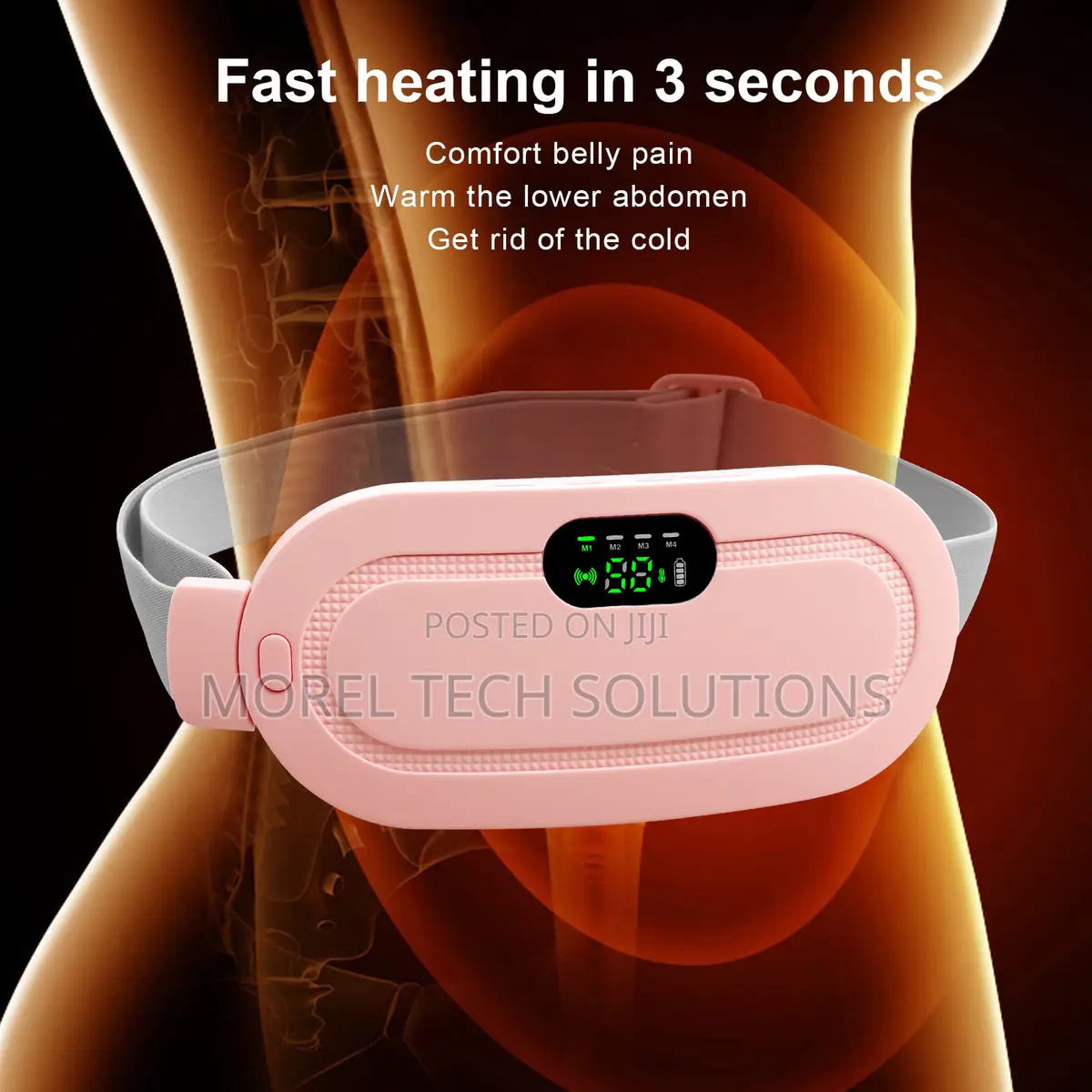 Cordless Menstrual Heating Pad Smart Vibration Cramp Relief Massage