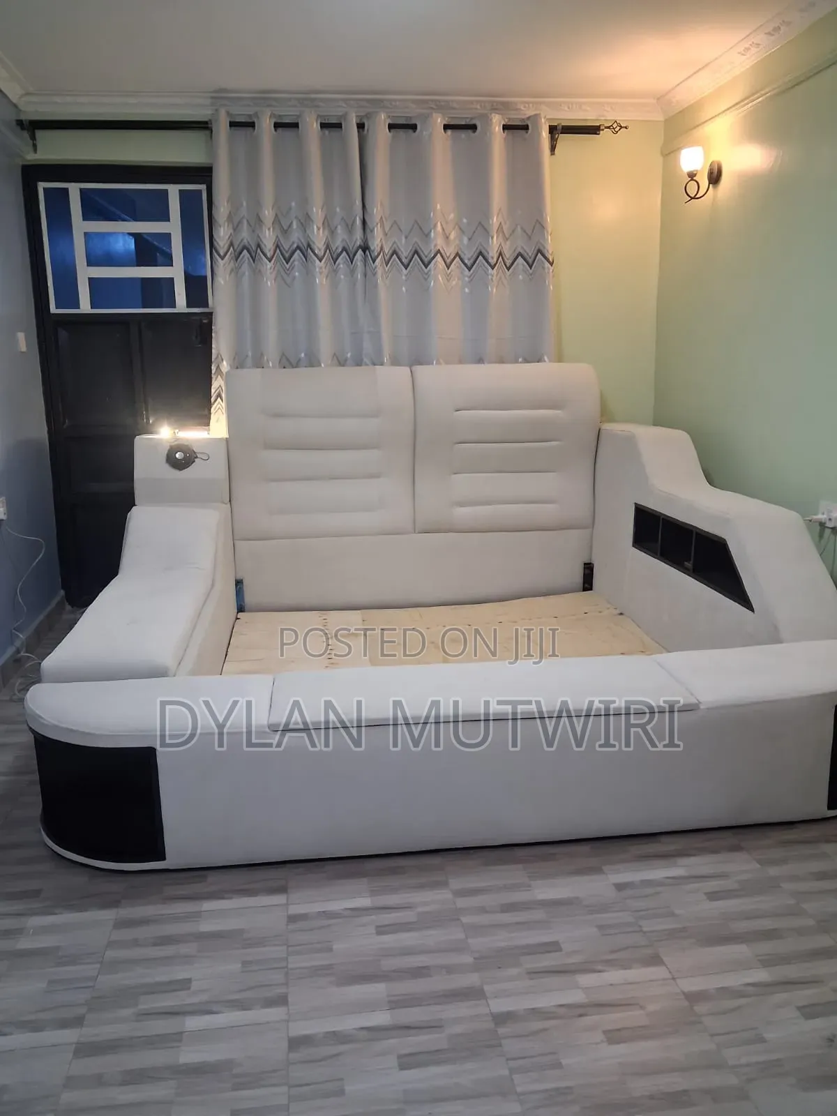 Multifunctional King Size Bed Frame, Modern Luxury Smart Bed