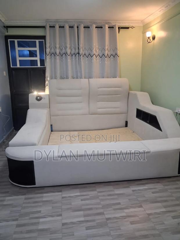 Multifunctional King Size Bed Frame, Modern Luxury Smart Bed - thumbnail 2