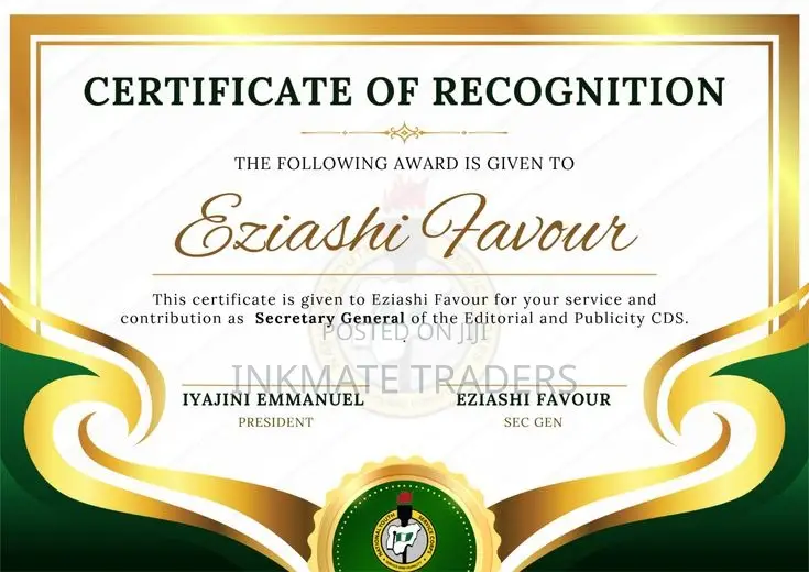 Customized Certificate Printing Services