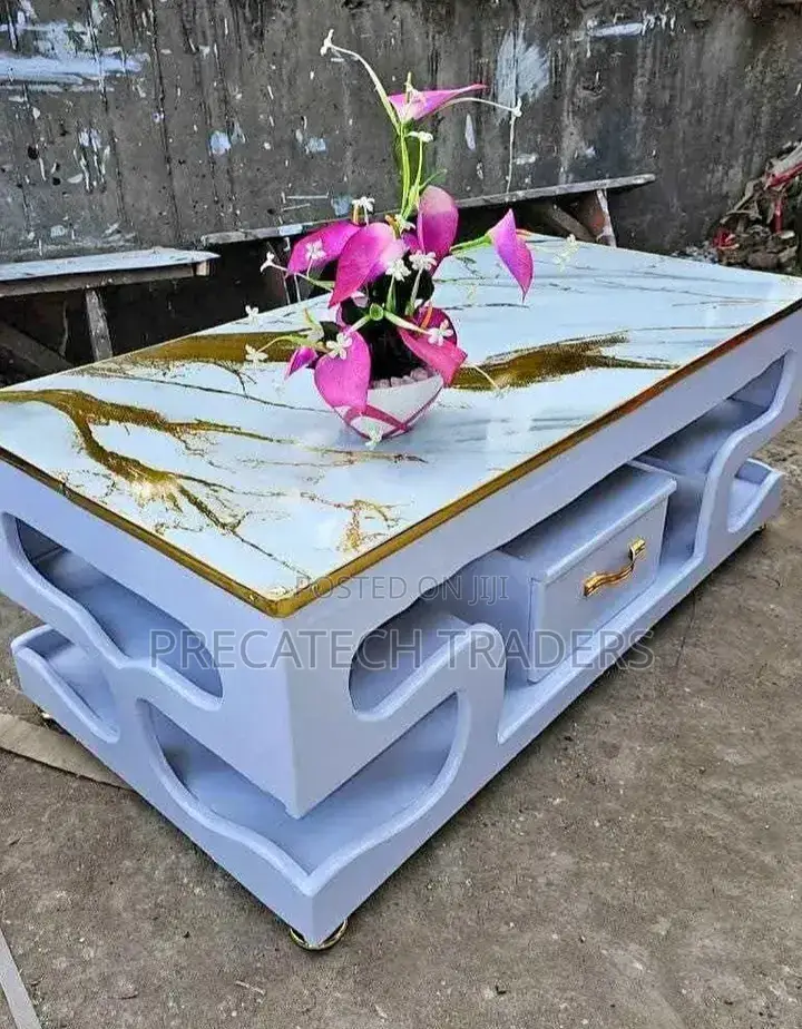 Premium Marble Coated Coffee Table With Storage