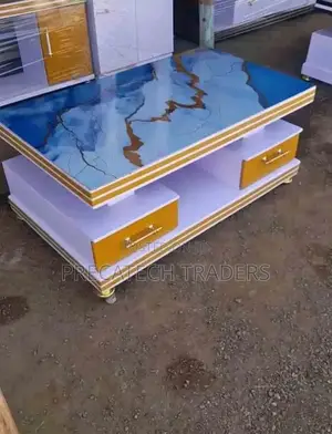 Premium Marble Coated Coffee Table With Storage