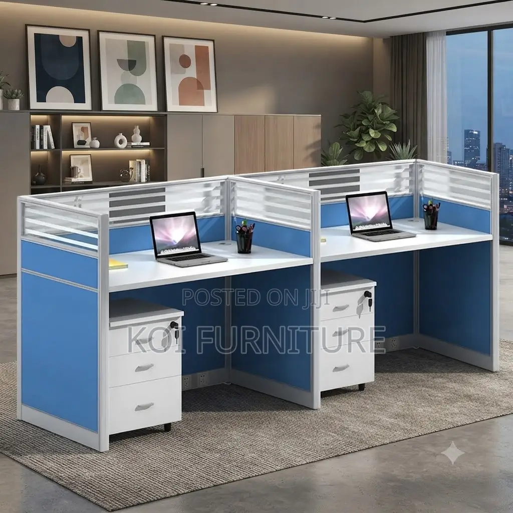 Office Workstation; Two Users Straight Office Convertible Workstation