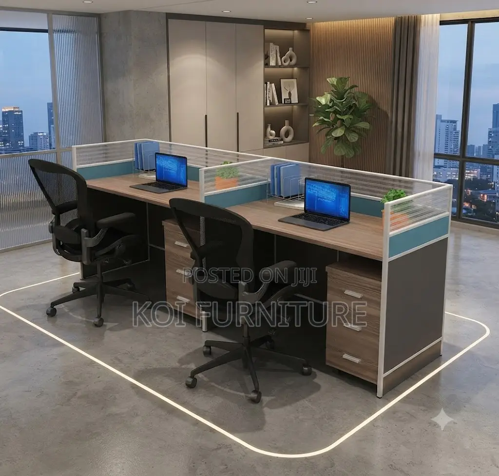 Office Workstation; Two Users Straight Office Convertible Workstation