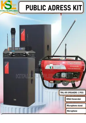Public Address Kit With Trill 815 Speakers Kmax Generator