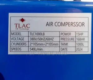 Commercial Tlac Electric Air Compressor 1000l 540l/Min 15hp 16bar