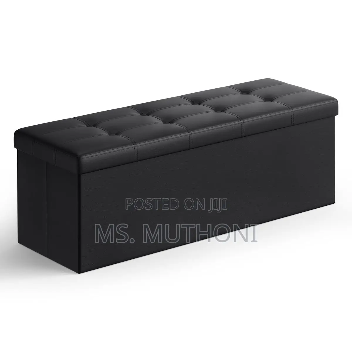 Waterproof Base Faux Leather Folding Storage Ottoman