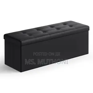 Waterproof Base Faux Leather Folding Storage Ottoman