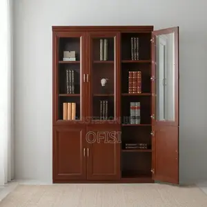 Office Cabinet; Three-Door Wooden Bookshelf