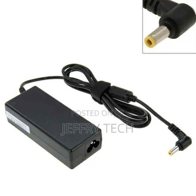 Acer Laptop Adapter Normal Pin Charger With Power Cable - Black