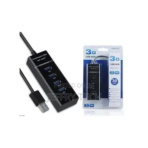 Usb Hub 3.0 Super-Speed 30cm for Desktop Laptop 4port-Black
