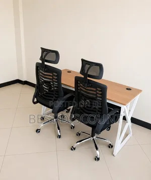 1.4 M Office Table ; With Metal- Stand