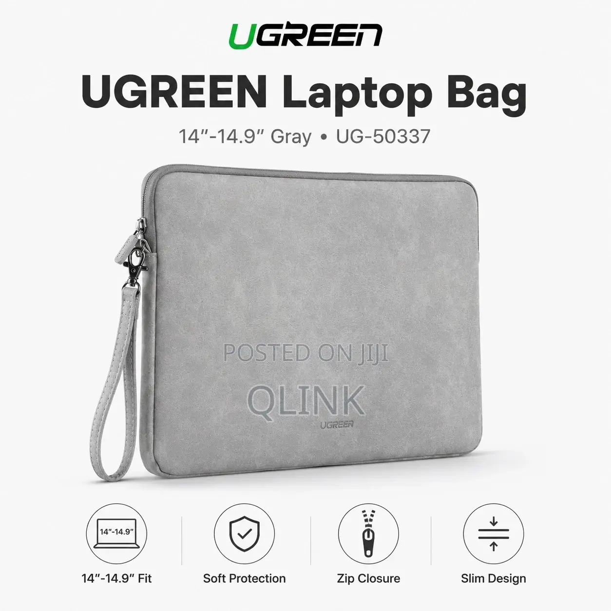Ugreen Laptop Bag 14′′-14.9′′ (Gray) Ug- 50337