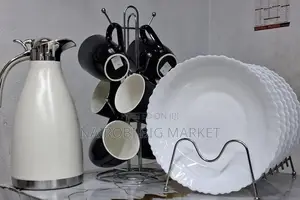 Quality Breakfast Set 6pc Mugs 6pc Plate 1pc Flask