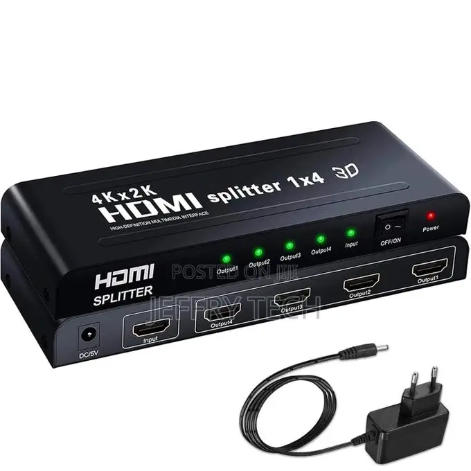 Hdmi Splitter 1 in 4 Outputs, Display Cable for 4 Screens Simultany