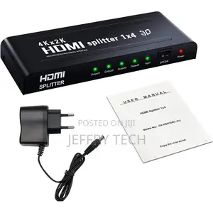 Hdmi Splitter 1 in 4 Outputs, Display Cable for 4 Screens Simultany