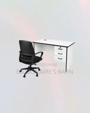 Practical 1m Desk and Mid-Back Ergonomic Mesh Chair for Compact Spaces