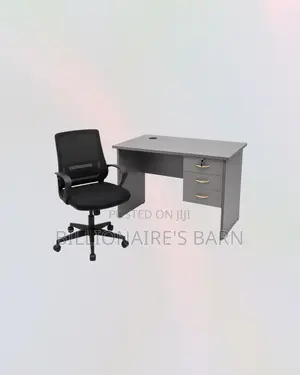 Practical 1m Desk and Mid-Back Ergonomic Mesh Chair for Office Corners