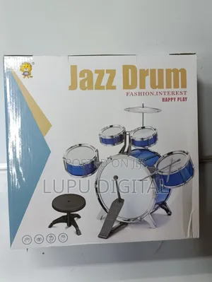 Jazz Drum Set. Red And Blue