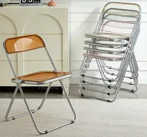 Foldable Chair: Transparent Abs Steel Folding Dining Chair