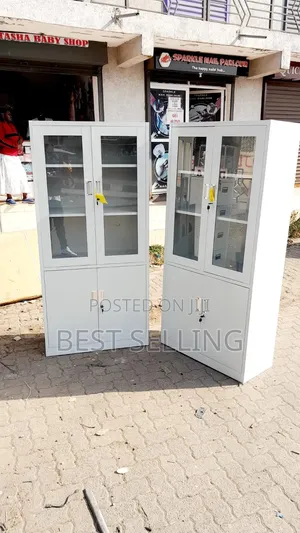 Metallic Half Glass File Cabinet
