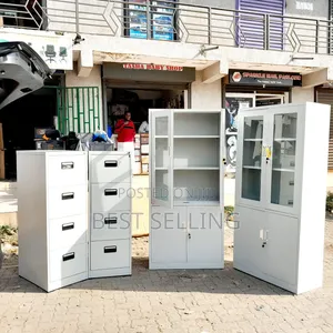 Metallic Half Glass File Cabinet