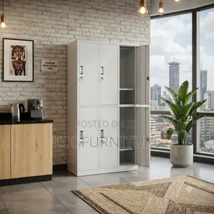Office Cabinet; 6 Lockers Executive Gray Office Filing Cabinet