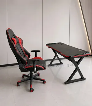 Gaming Leather Chair With Gaming Table
