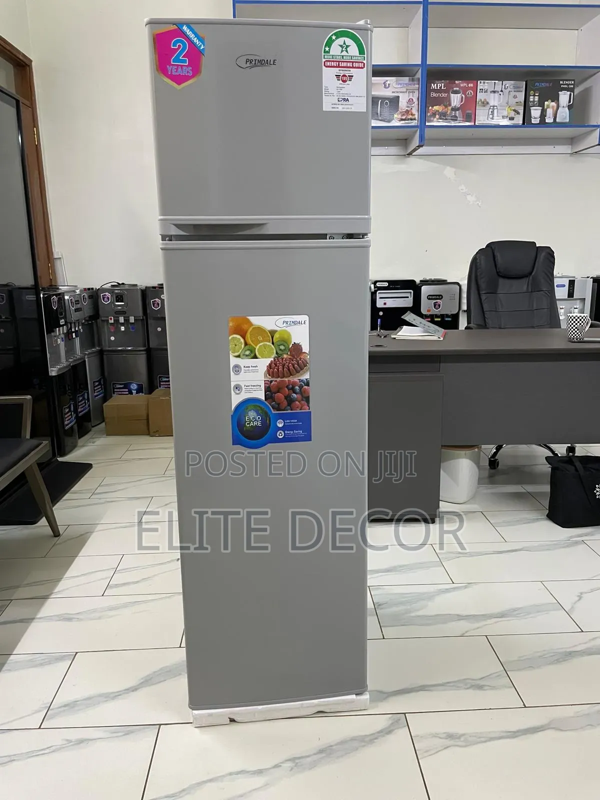 Primdale 168l Double Door Refrigerator Fridge Silver – Large Capacity
