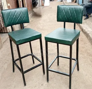 Bar High Stools With Black Metal Frame.