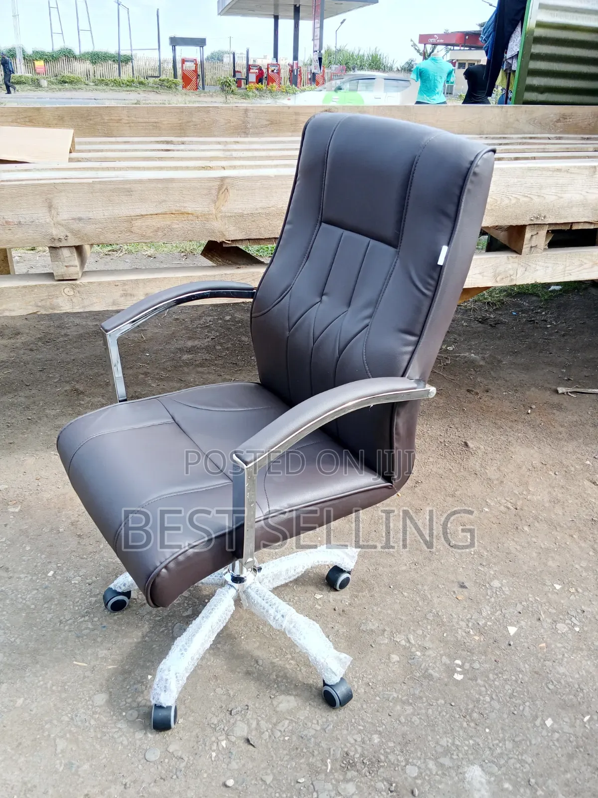 Executive Leather Office Chair Brown
