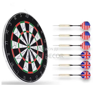 18 Inches Double Sided Flocked Dart Board Set | 6 Steel Tip Dart