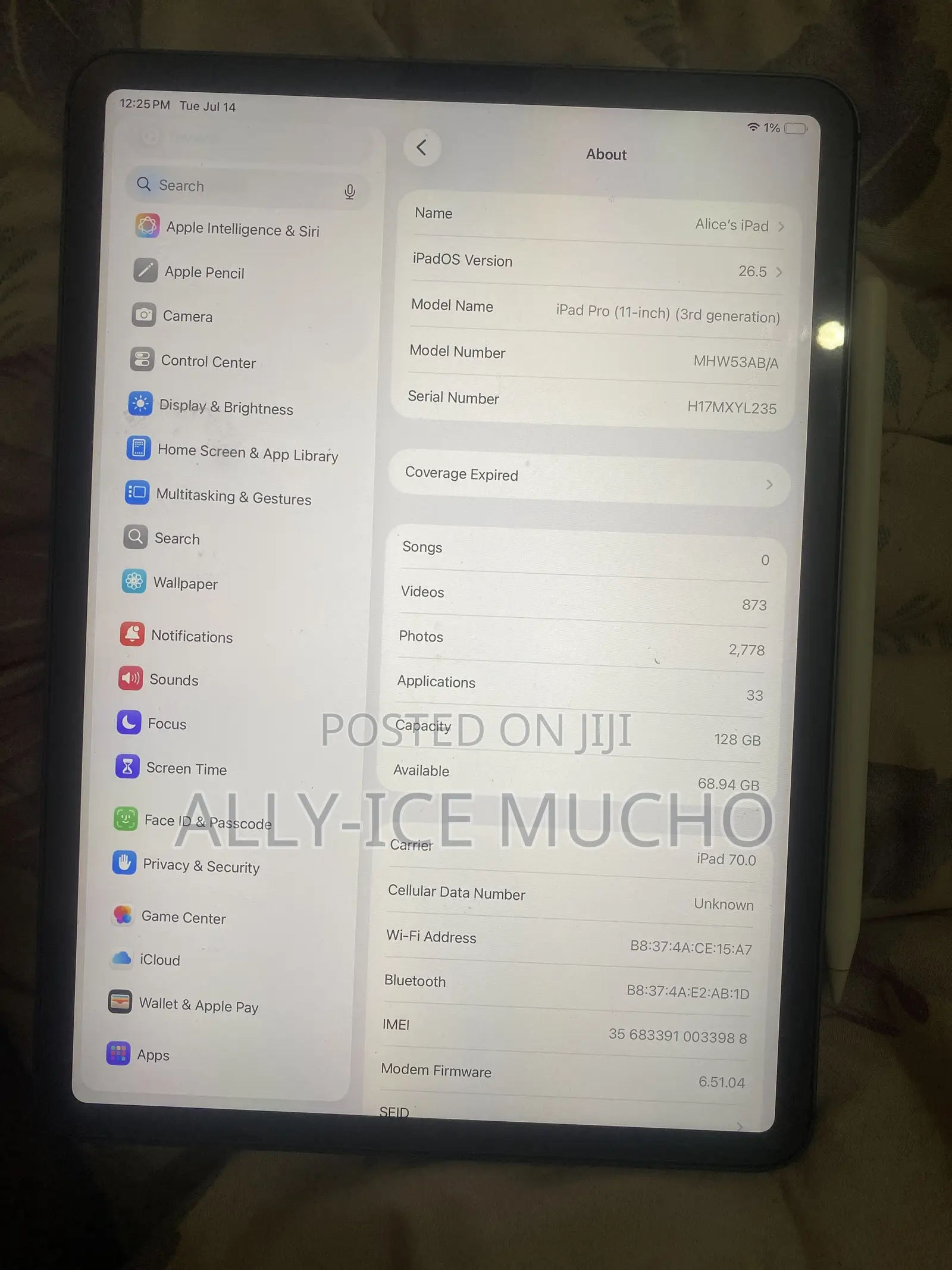 Apple iPad Pro 11 (2025) 128 GB Black