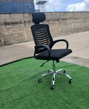 Secretarial Mesh Chair ~ Adjustable Headrest and Lumbar Support